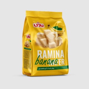 بیسکوییت مینی خانواده موز 90 گرم پاکتی رامینا نادی